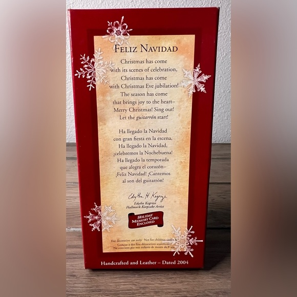 Hallmark Keepsake NEW 2004 “Feliz NAVIDAD Christmas Ornament with Leather strap - Picture 7 of 8